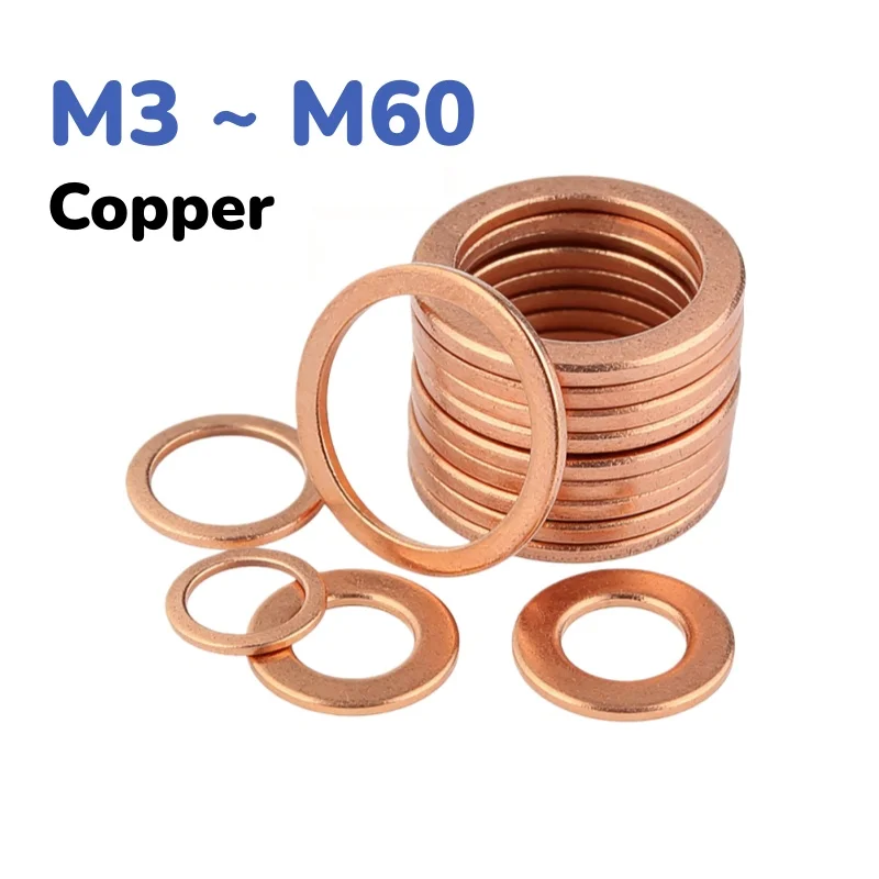 Purple Copper Circular Flat Gasket Sealing Ring Washer Marine Sealing Ring M3  ~ M60