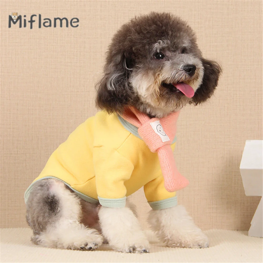 Miflame Fashion Simplicity Small Dogs Pullover Cute Warm Cat Dog Clothes Teddy Bichon Ragdoll Comfortable Pet Sweater Costume