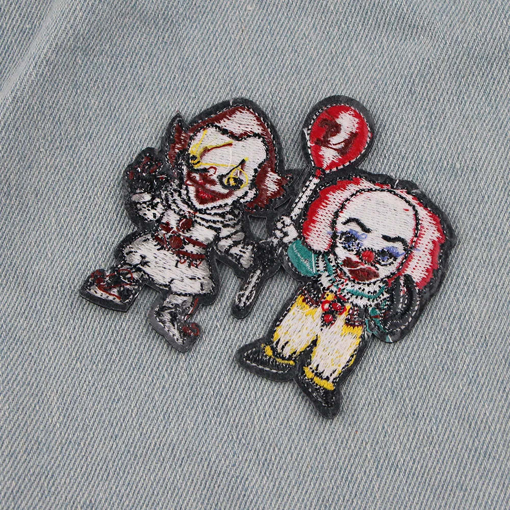 Joker Character Embroidered Patches For Clothing Thermoadhesive Patches DIY Jackets Iron on Patches Sew Applique Stickers