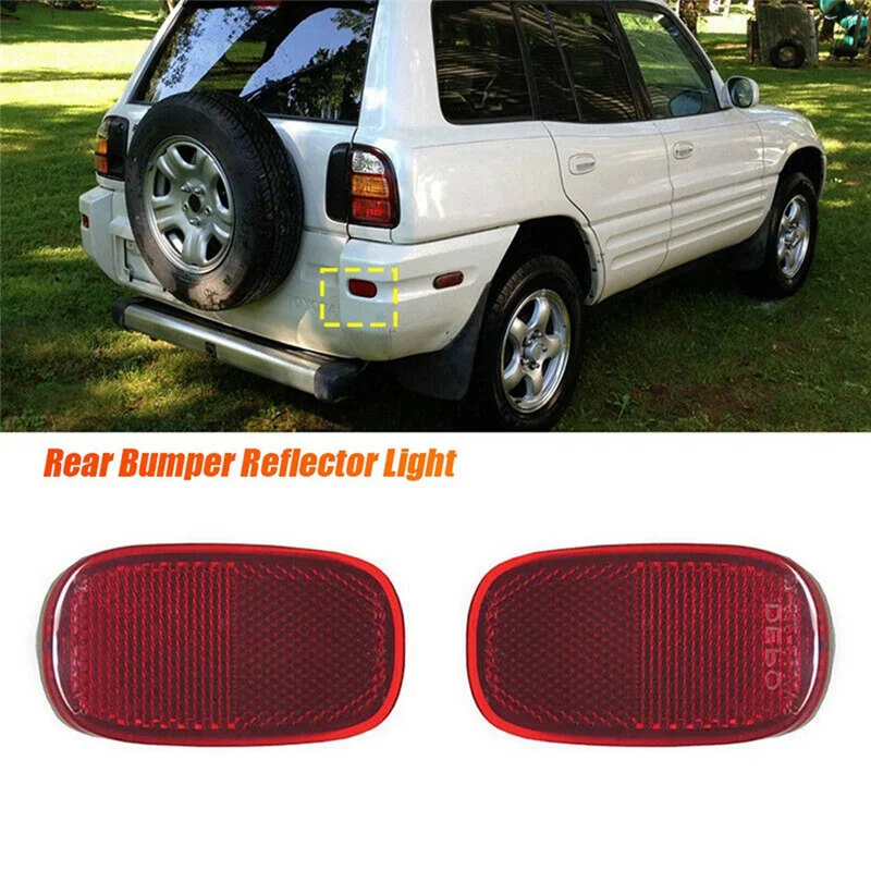 ABKI-2Pcs รถด้านหลังกันชน Reflector Light 81910-42010 TO2866101 สําหรับ Toyota RAV4 1994-2005 ไฟท้ายเบรค Lampreflector เปลี่ยน