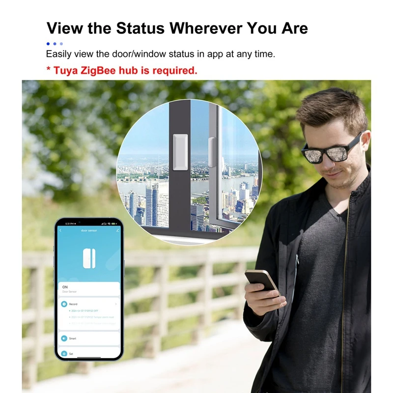 Tuya Zigbee Door Sensor Window Sensor Wireless Smart Door Sensor Alarm Support Home Security&Automation