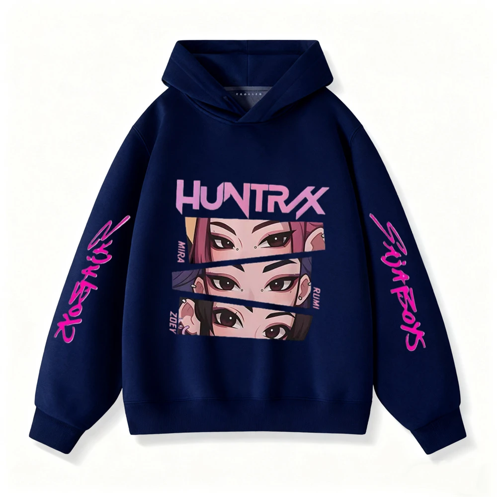 ملابس علوية بقلنسوة للأطفال ملابس Kpop شيطان الصيادين مطبوعة بلوزات بأكمام طويلة 2025 ملابس شعبية بلوفرات رياضية غير رسمية