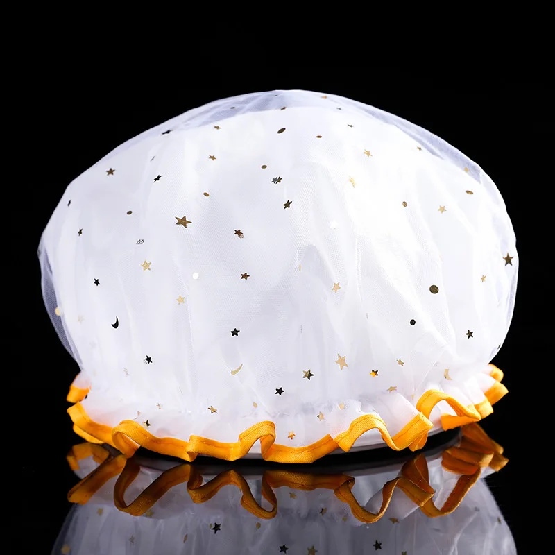 1 gorro de ducha grueso de doble capa para mujer con protección impermeable para el cabello