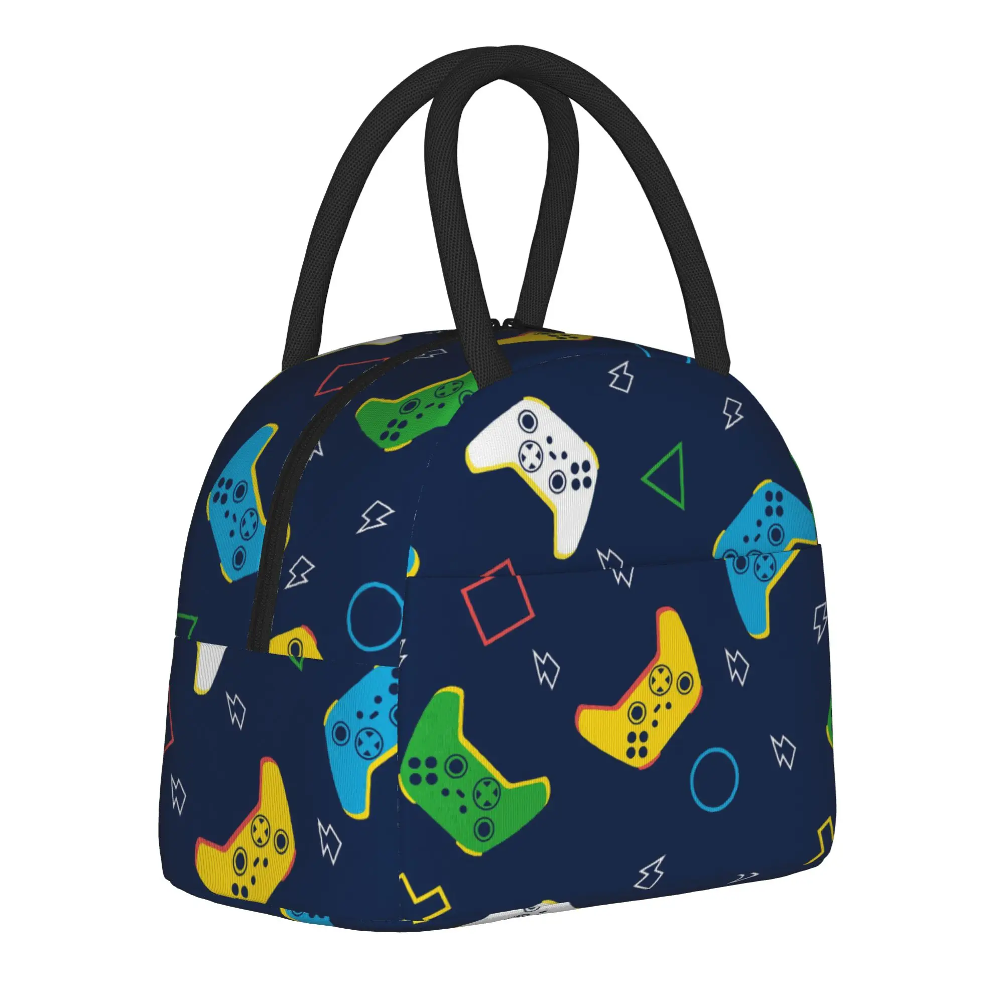 Game Controller Pattern  Insulated Lunch Bags Cooler Bag Reusable  Portable Tote Lunch Box for Men Women Work  Picnic