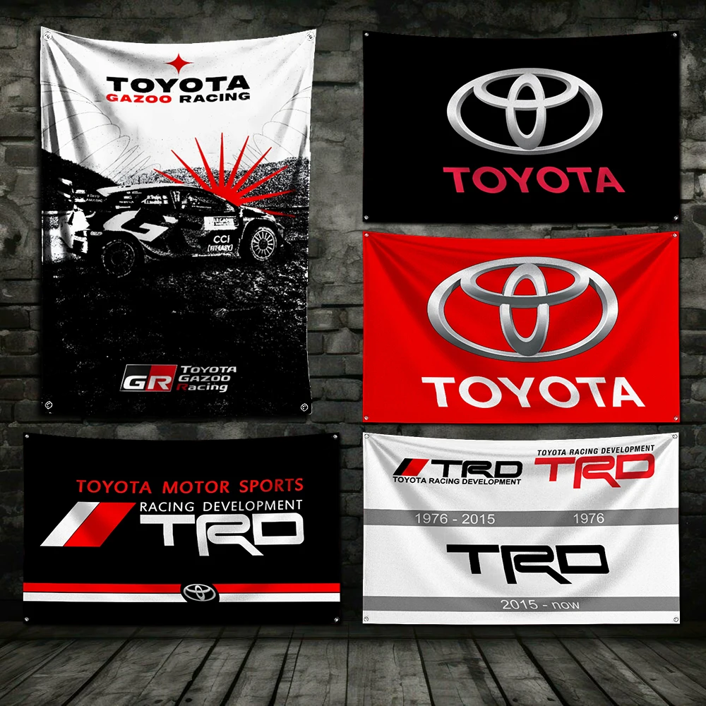 3x5 футов TRD T-toyotas автомобильный флаг полиэстер с цифровой печатью баннер для гаража настенное украшение для двери с латунными втулками