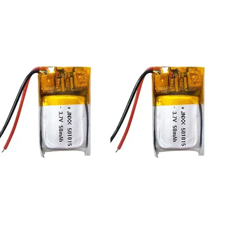 2024 New 1-10PCS 501015 3.7V 50mAh Lithium Polymer LiPo Rechargeable Battery  for LED Lights Electric Toys Walkie-talkies MP3