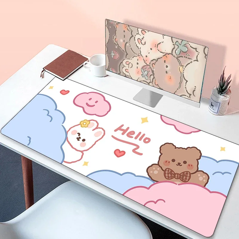 Pc Gaming Mauspad Gamer Kawaii Bär Mausepad Computer Zubehör Gummi Matte Deskmat Mousepad Matten Tastatur Schrank Mause Pads