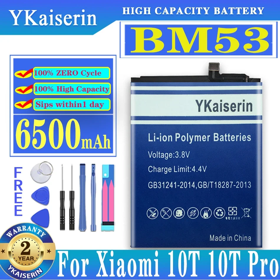 

YKaiserin для Xiao Mi BM53 BM 53 BM-53 6500 мАч аккумулятор для Xiaomi 10T 10T Pro 10TPro телефон Сменный аккумулятор для смартфона