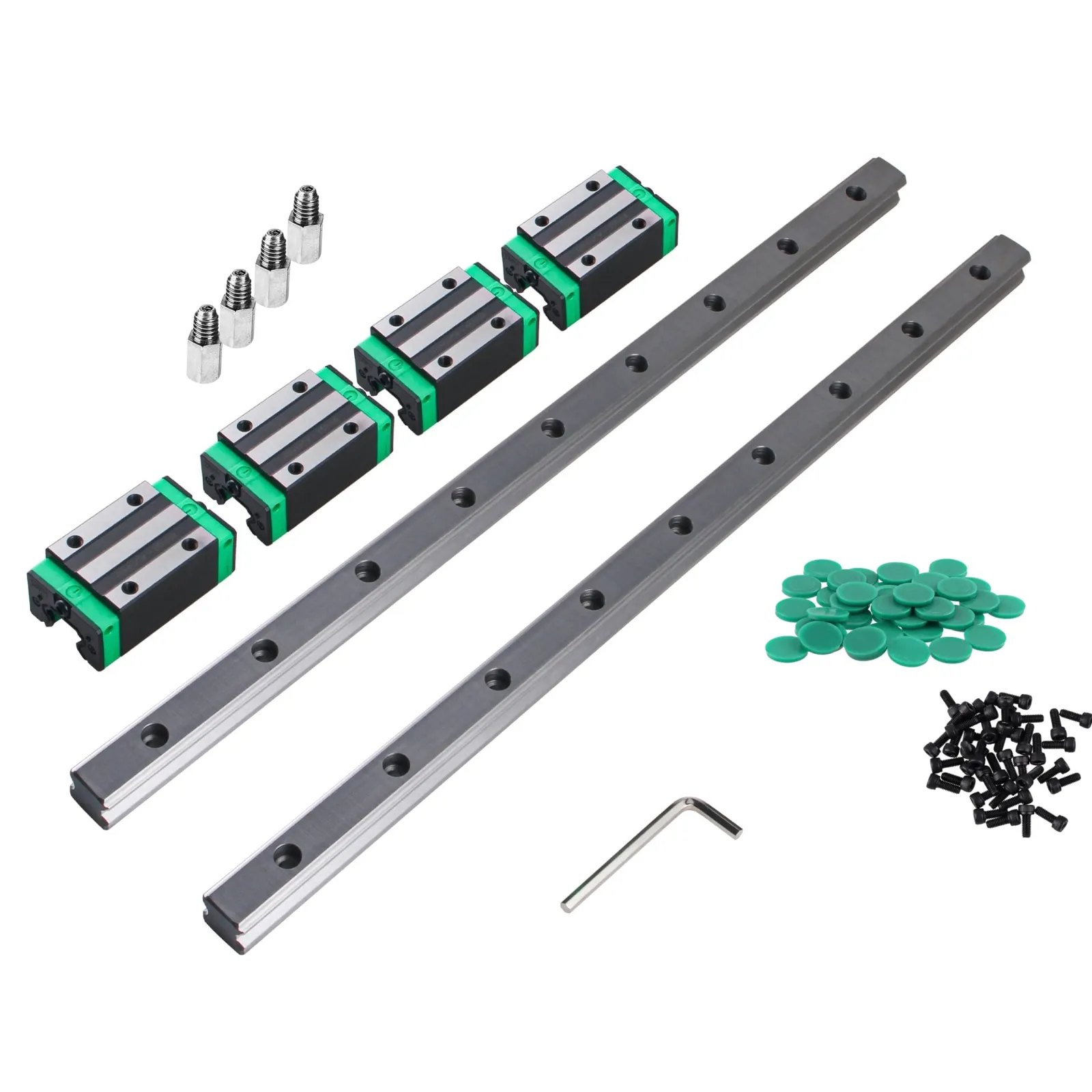 HGR Linear Guide HGR15 HGR20 HGR25 Square Linear Guide Rail 2pcs+4pcs HGH-CA/ HGW-CC Blocks Carriage for CNC Router Engraving