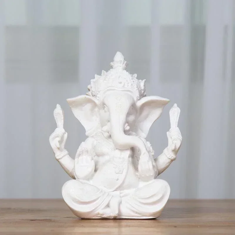 Handmade Sandstone Ganesha Buddha Elephant Statue Sculpture Figurine for Home Decoration  Living Room