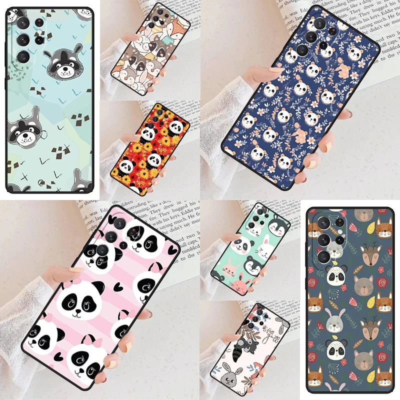 Comfy Bed Panda Raccoon Rabbit Hamster Cell Phone Case for Samsung Galaxy S26 Ultra S25 S24 S23 S22 S21 S20 Note10 Cover