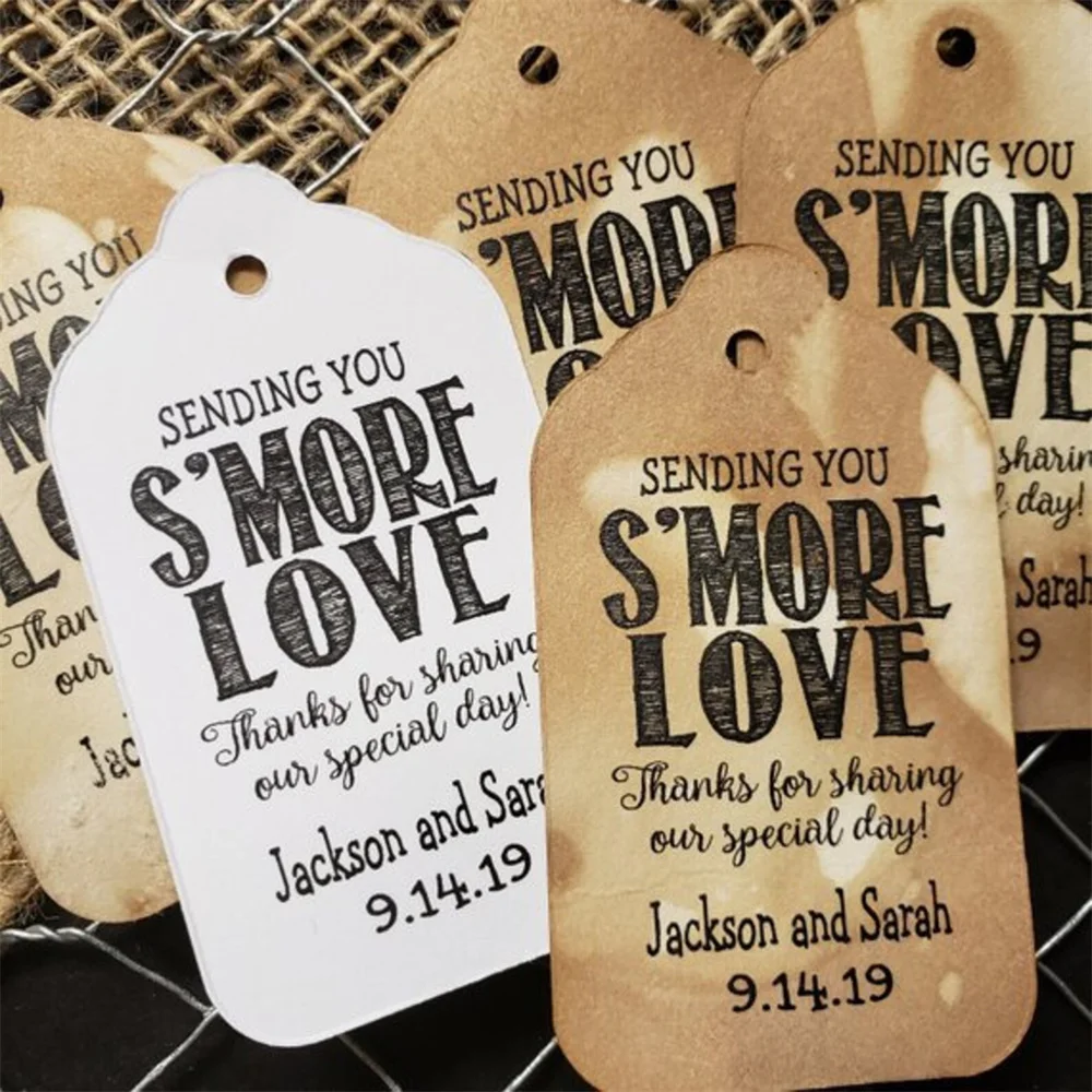 50PCS Sending You Smore Love Thanks for Sharing our Special Day LARGE Tags Personalized Wedding Favor Tag S'more Love