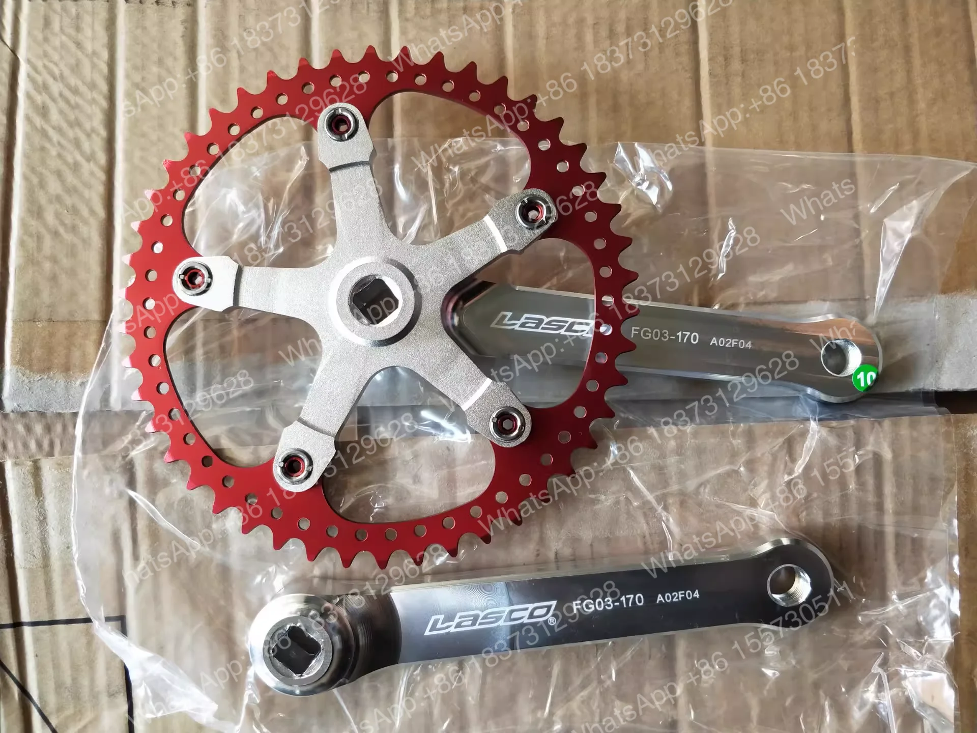 Juego de bielas ultraligero de alta gama de una sola velocidad 46T 170mm para bicicletas eléctricas LASCO, triciclos, bicicletas plegables y cruisers de playa.