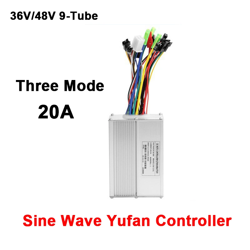 36V 48V Controller 9-Tube Three Mode 20A Sine Wave Yufan Controller Mountainous bike Refitted Electric Scooter Accessories