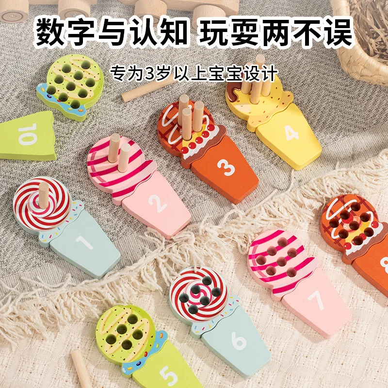 Jeu de comptage en bâtonnets en bois pour enfants, développement de l'intelligence des nourrissons et des tout-petits, éducation précoce, jouet d'entraînement arithmétique