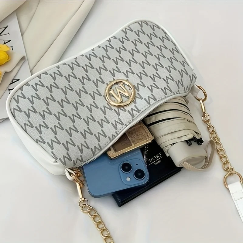 French retro underarm bag for women, new lettered crossbody small square bag, chain single-shoulder handbag for women, perfect l image 5