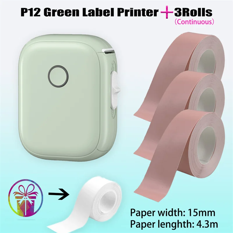 A Standard Set of Marklife P12 Thermal Label Printer Transfer  Self-Adhesive Sticker Labeling Devices Tool for Study-name Office