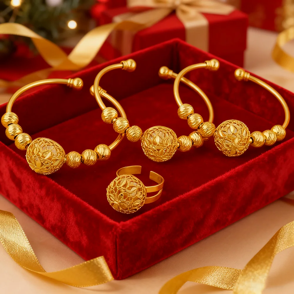 

ethiopian hawaiian jewelry bangle 18k gold plated bracelet for women flower bangle african free shipping Valentine's Day gift