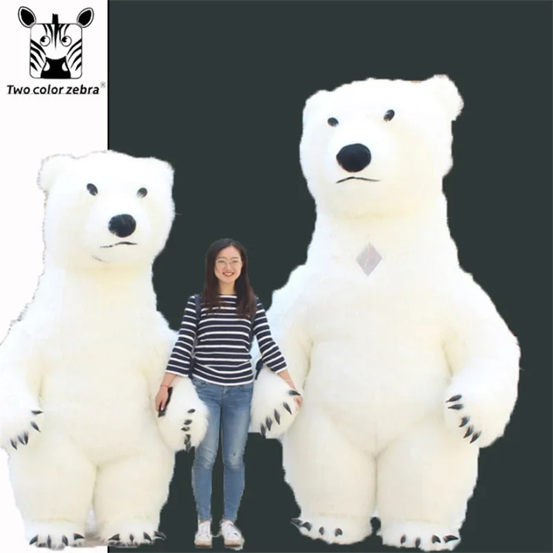 300CM Cosplay Air Inflatable Polar Bear Mascot Costume for Advertising Wedding Customize Mascot Costume Animal Costume White