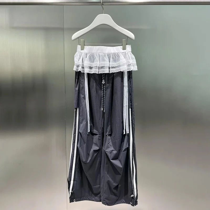 

High-End Women's Lace Waist Seal Sun Protection Spor Straight Leg Pants New Design Autumn Collection Casual Pants