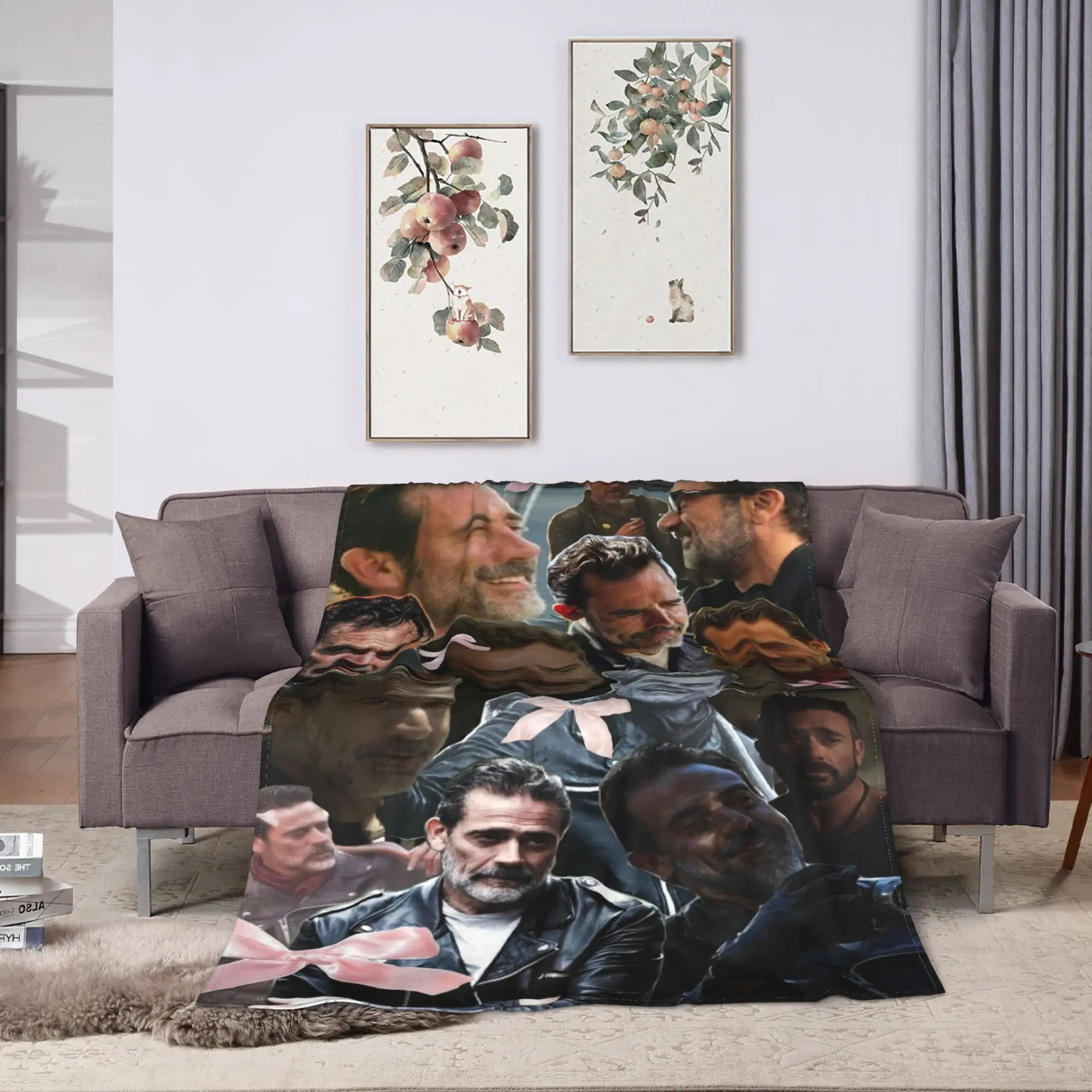 Warm Cozy Throw Blanket Travel Car Negan Smith Blankets  Flannel Bedspread For Outdoor Funny Sofa Bed Cover
