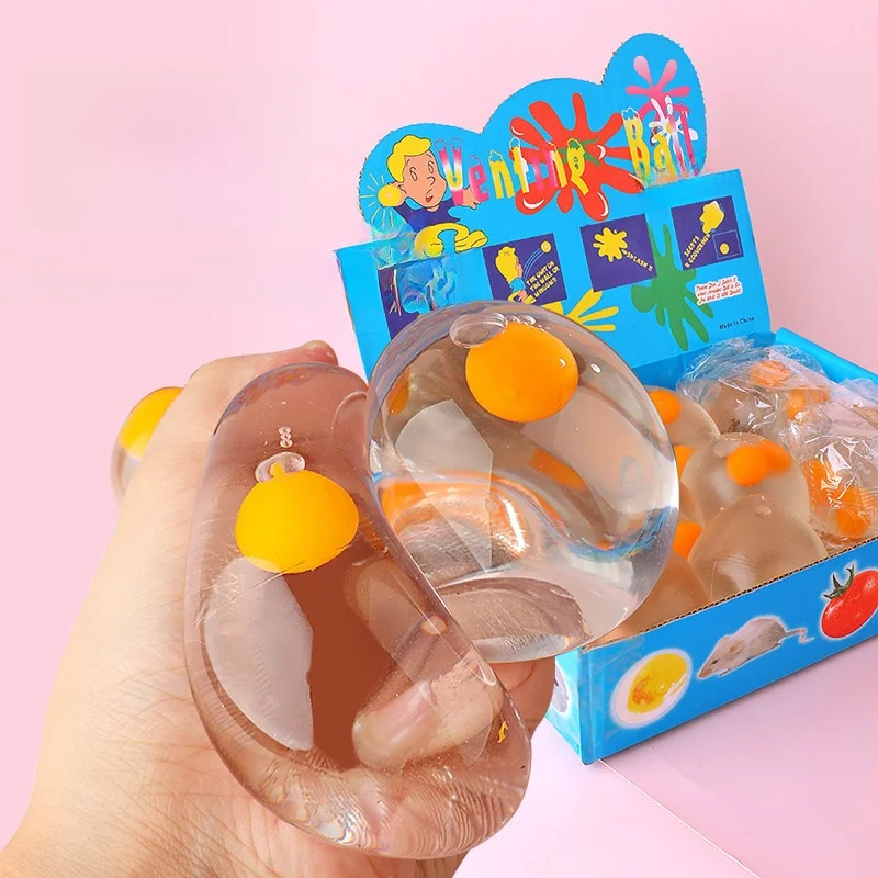 Zomer Taba Squishy Dubbele Eigeel Ei Pinch Ball Siliconen Waterbal Stressbestendig Transparant Bubble Squeeze Speelgoed Kids Gift