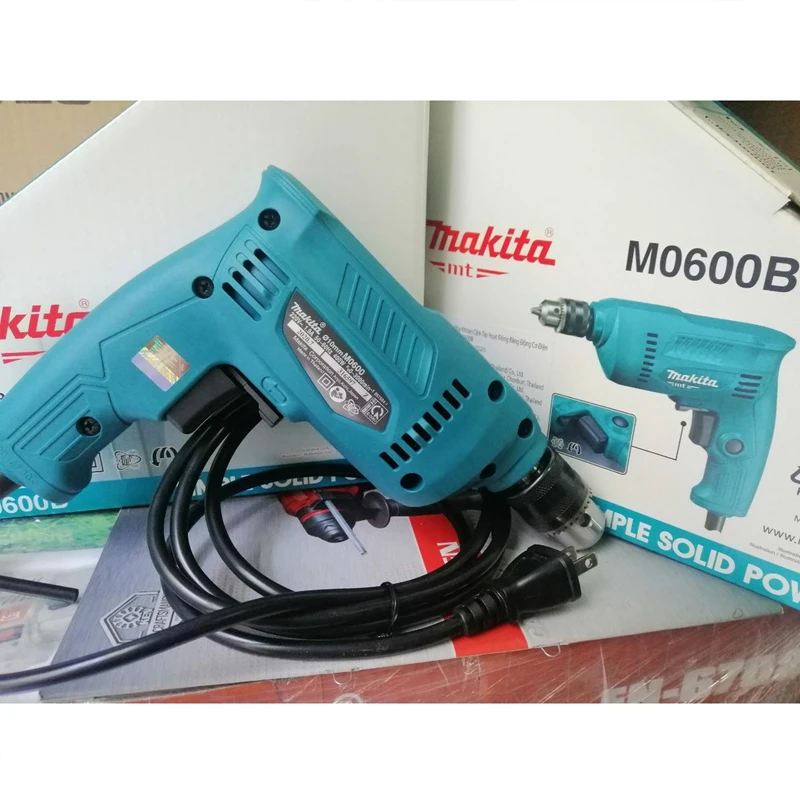 MAKITA M0600B 3/8″ Hand Power Drill 220V 350W Wired Electric Screw Driver Tool Multi-function Electric Drill with Keyed Chuck