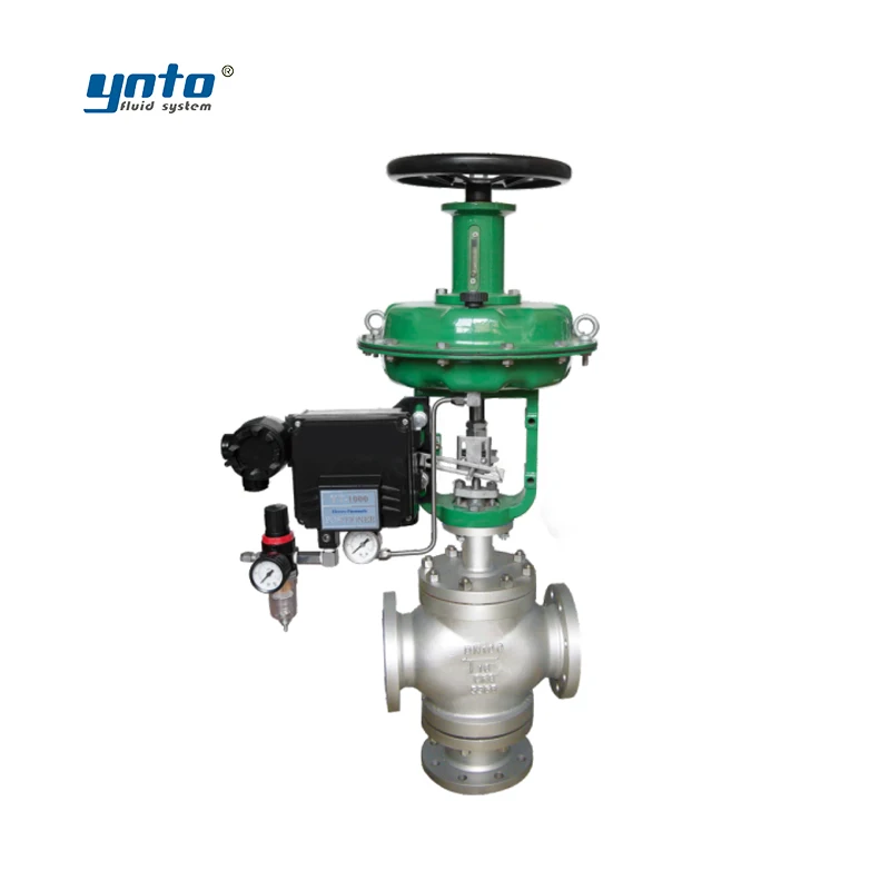 YNTO ZJHM DN25 DN200 Series automatic water flow Pneumatic 3 way Control Valve gas positioner Air Pneumatic Regulating Valve