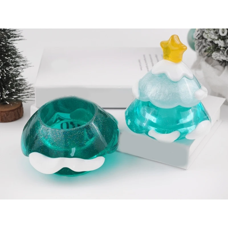 Artistic Silicone Mold for Crafting Christmas Tree Jars with Realistic Details