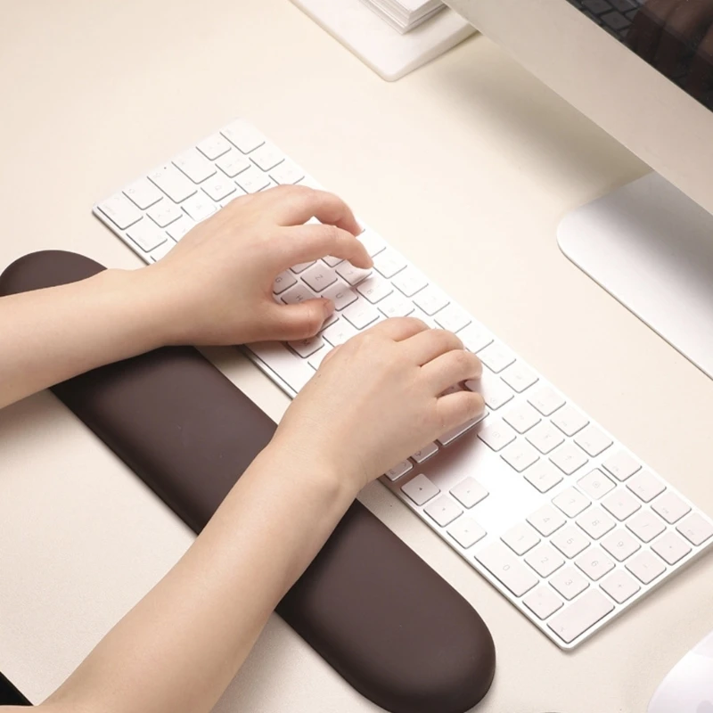 96BA Silikon-Mauspad mit Handgelenkkissen, atmungsaktiv, ergonomisch, Computer-Mauspad, Handgelenkauflage für Computer und – Detail 1