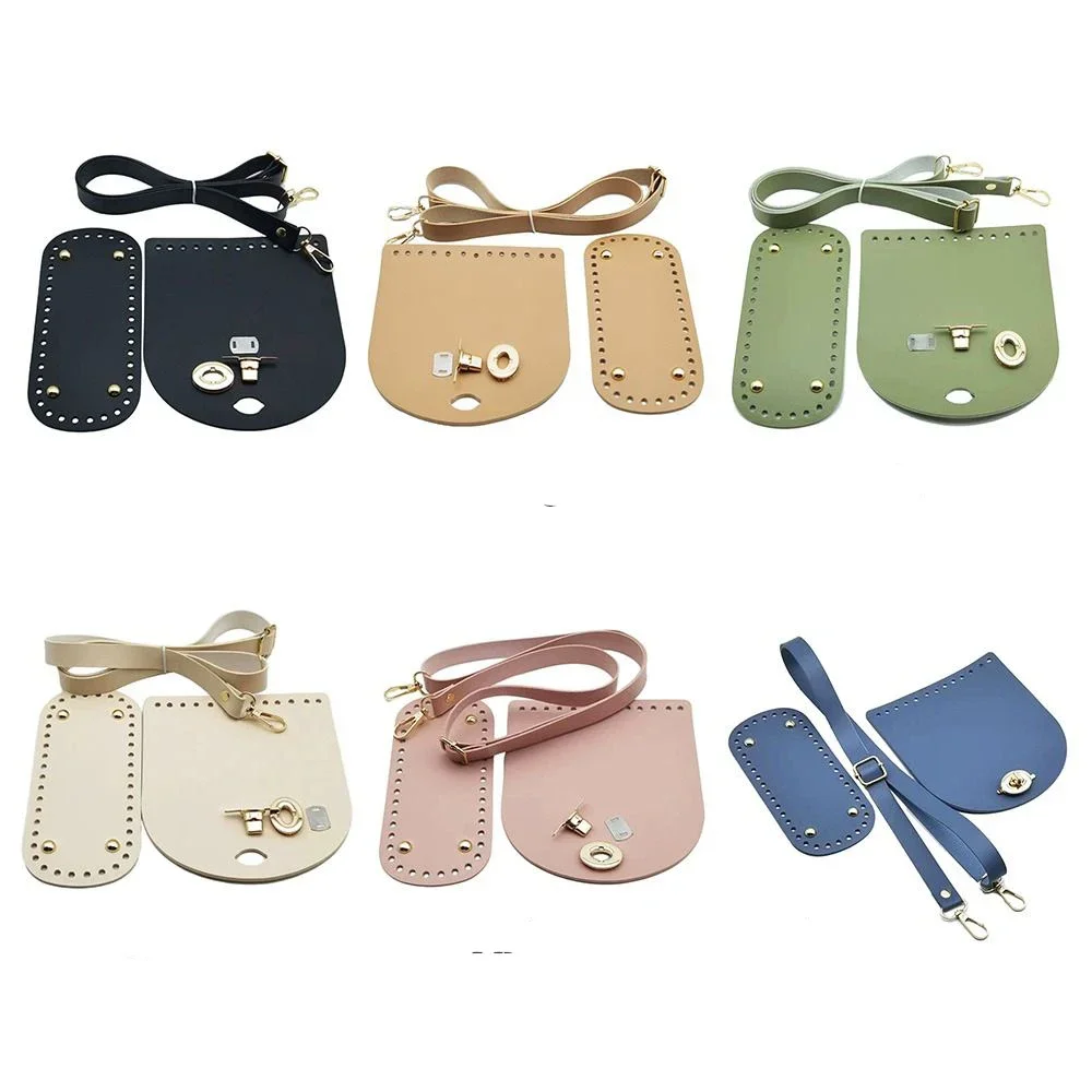 3Pcs Leather Bag Strap Handmade Handbag Woven Set High Quality Bag Bottoms With Hardware Accessories For DIY Shoulder Handbag