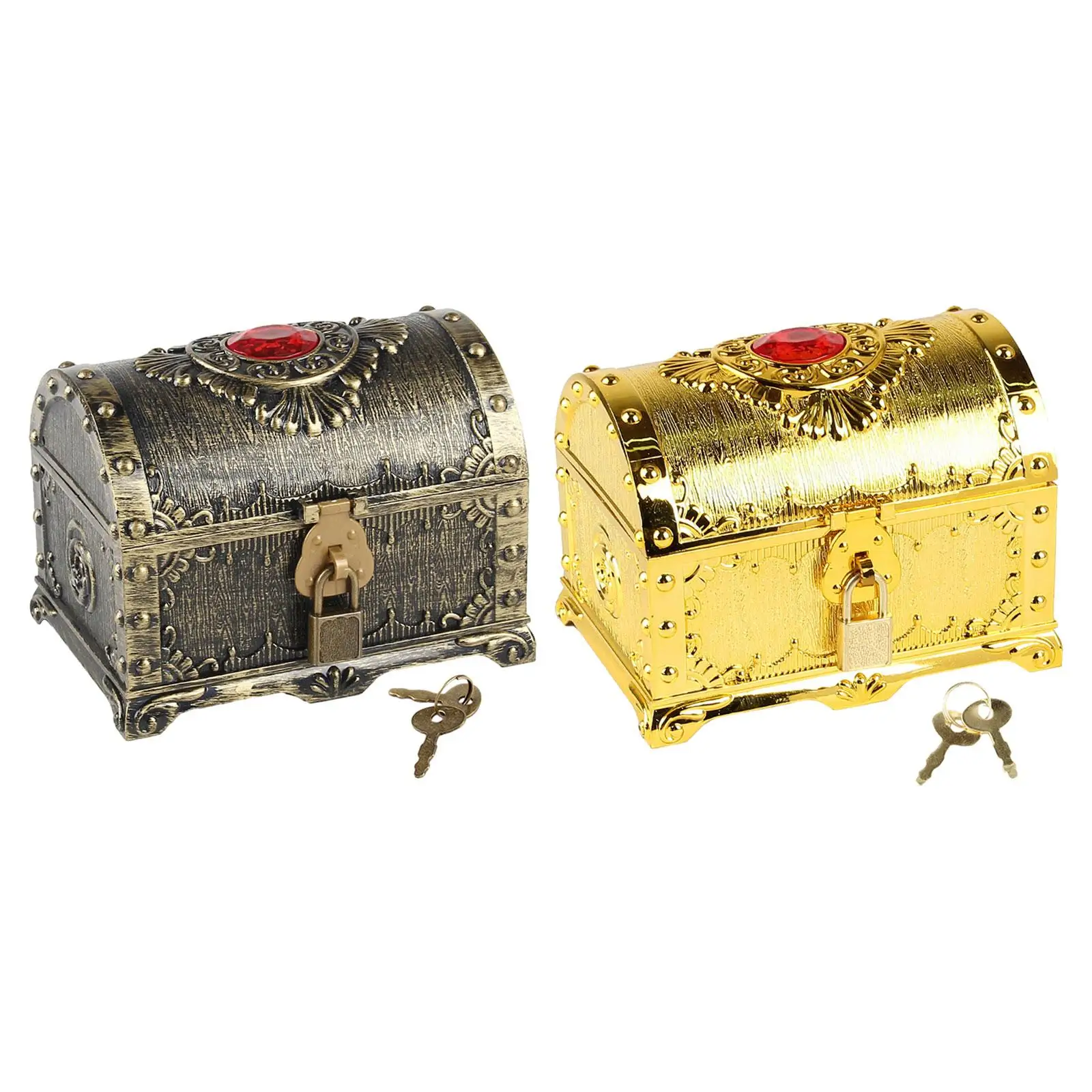 Adventurous Treasure Box for Kids with Lock and Key Pirate Treasure Chest