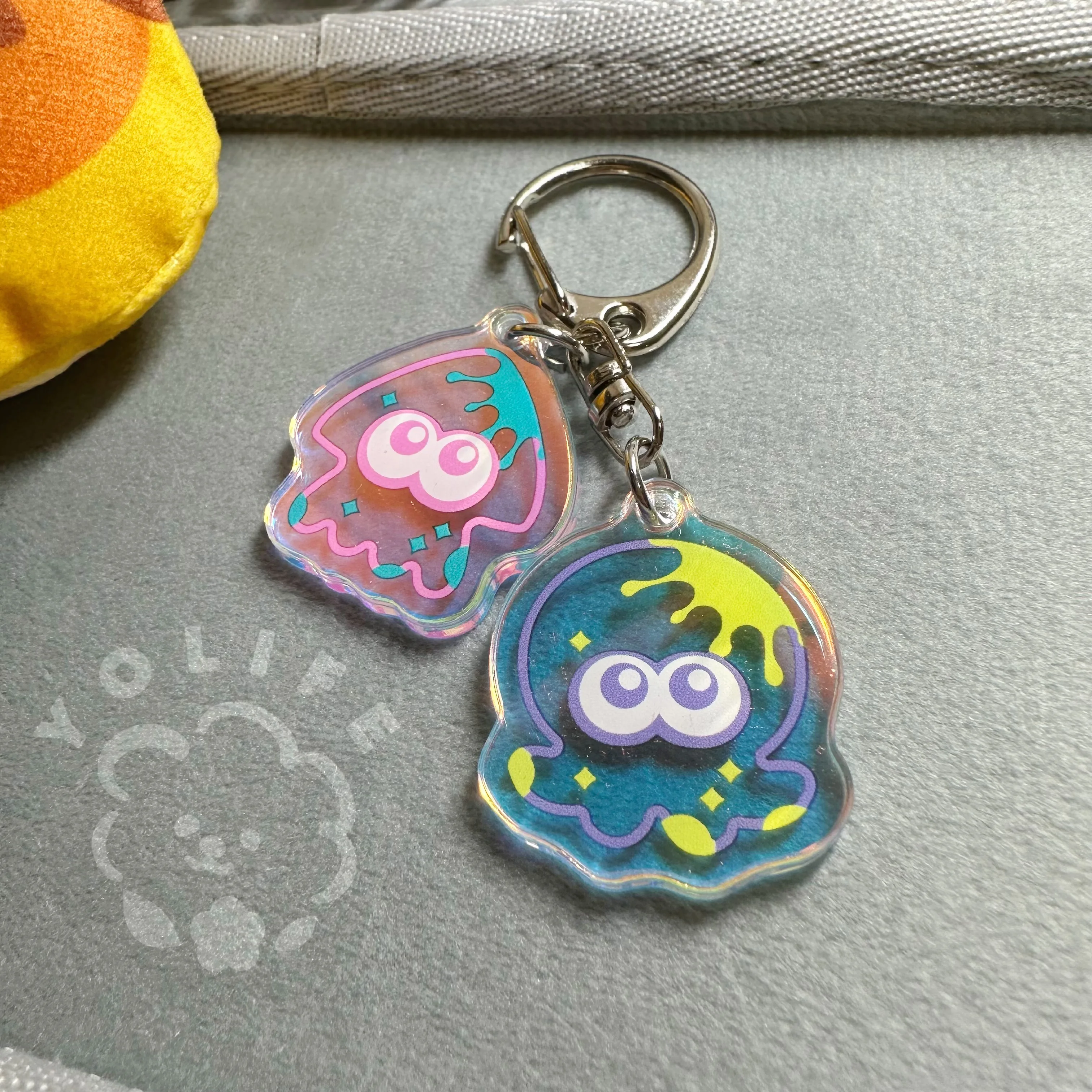 Game Splatoon 3 Squid Keychain Acrylic Keyrings Pendant Prop Accessories Gift Unisex Gift Set