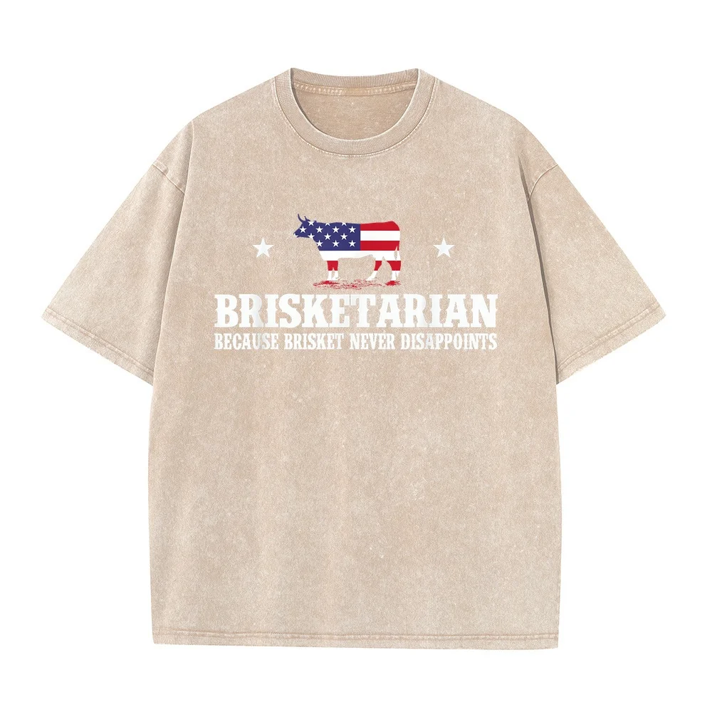 T-shirts pour hommes Brisketarian Because Brisket Never Disappoints, T-shirt pour amateurs de barbecue, pour amis, nouveauté, hauts personnalisés, chemise graphique unisexe