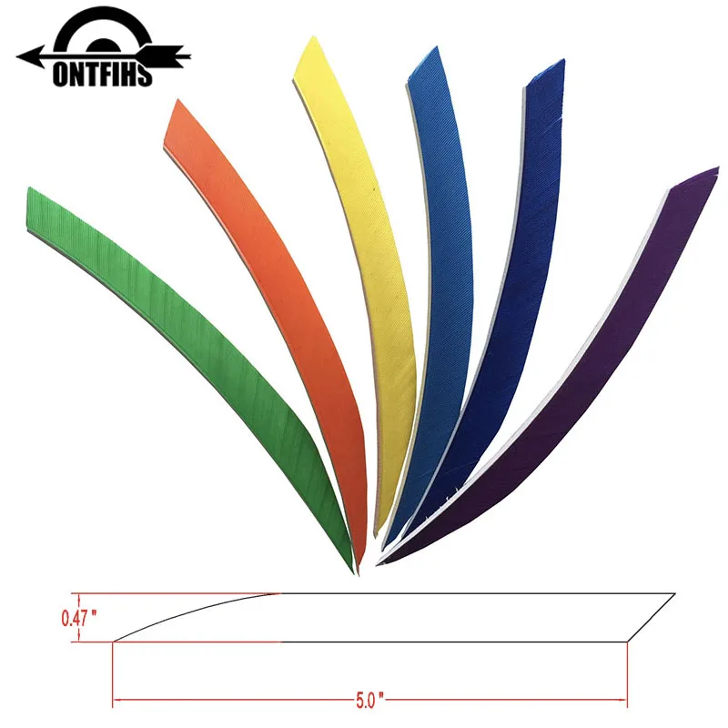 50 PCs Right Wing/ Left Wing 5 InchTraditional Kyudo Feather Archery Fletches Real Turkey Feathers  Archery Accessories