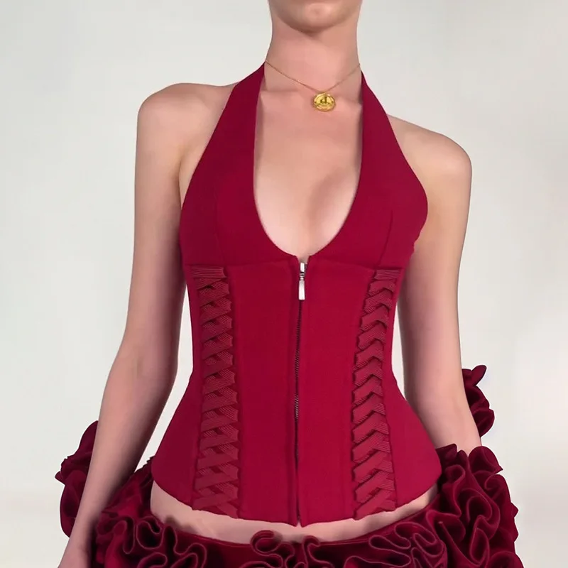 

Neckless Tank Top for Women, Waist-cinching, Slimming, and Stylish Strap Tank Top for Summer