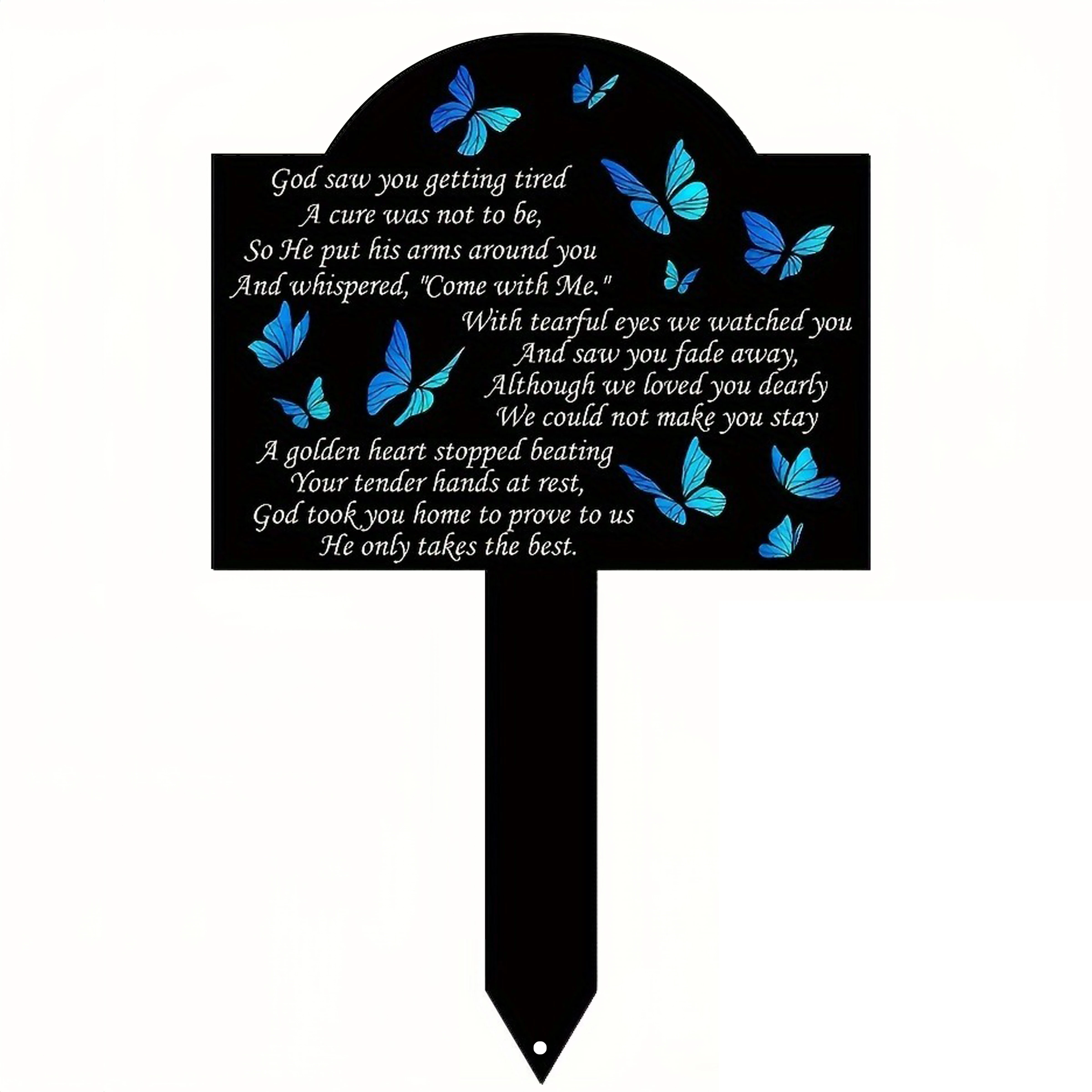 2D Flat  Classic  -Style Butterfly Memorial Stake for Thanksgiving - a Ground-Mounted Garden Decoration, Monuments
