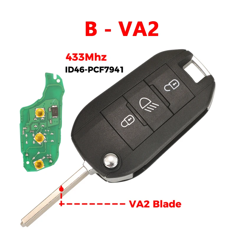 Cn009054 433Mhz Id46 7941 Chip Afstandsbediening Auto Sleutel Voor Peugeot 208 301 308 508 2008 5008 Hella Fit Citroen C3 C4 C4l Hu83 Va2 Blade