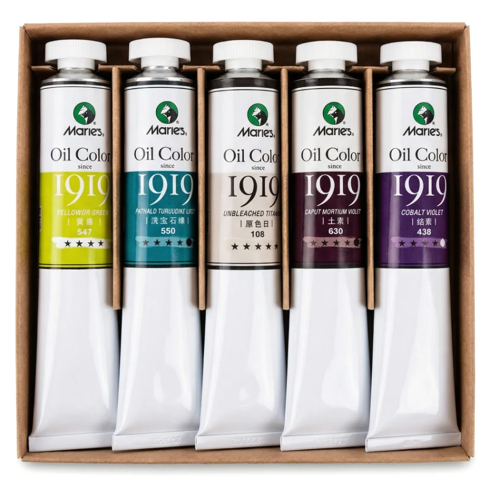 Maries Ölfarbe 50ML Ölgemälde Kunstschaffung Pigment Große Ölfarbe Einzelne Häufig Verwendete 24 Farben – Detail 1