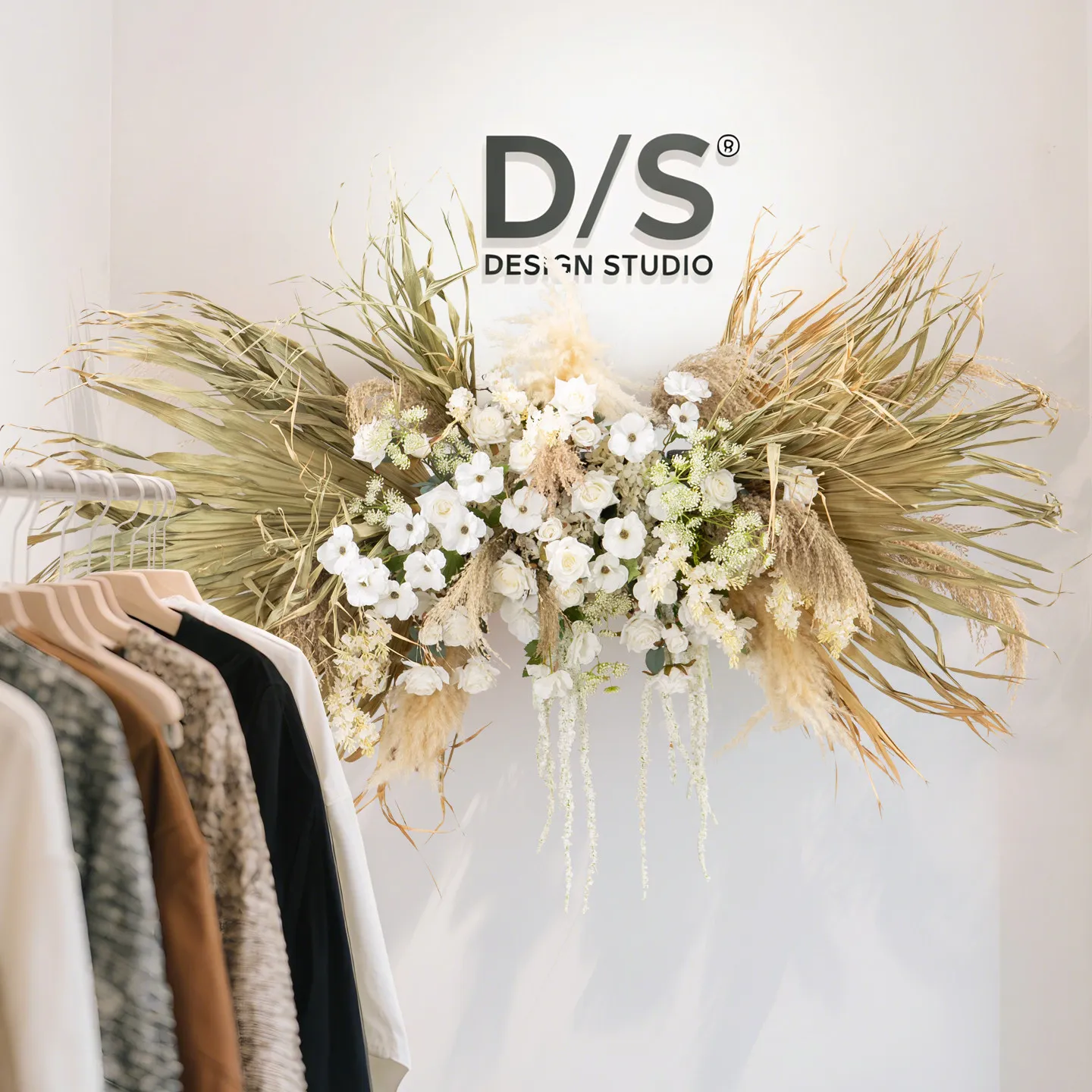CX large retro simulation flower art wall hanging cafe clothing store high-end light luxury wall decoration door decoration