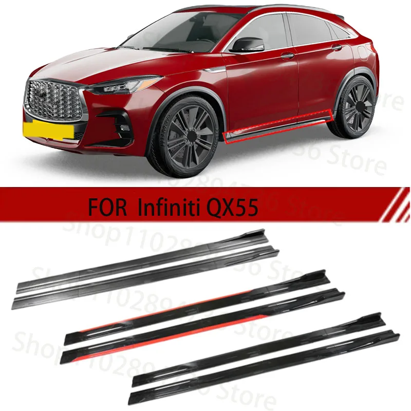 FOR Infiniti QX55 2M Car Side Skirt Extension Plate Lip Separator Bumper 2.18M Racing Side Spoiler