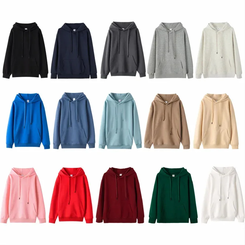 Custom Logo Casual Thin Hoodie - Company Team Embroidery Sweatshirt Personal Brand Solid Color Printed Text Pattern