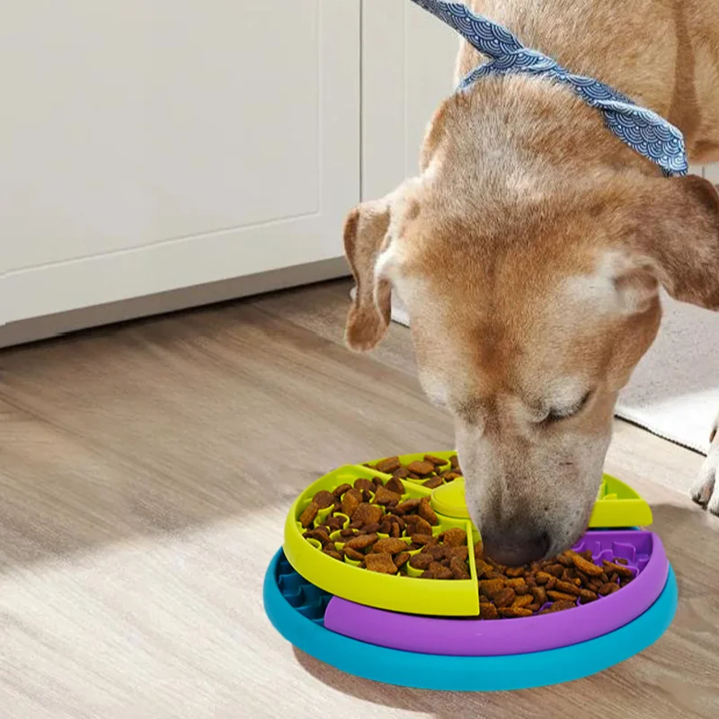 

3-Layers Pet Slow Food Bowl Puzzle Puppy Choke-proof Non-slip Slow Feeder Reusable Dog Slow Eating Interactive Game Toy Dog Bowl