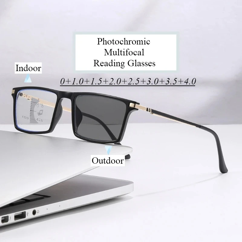 جديد عصري TR90 فوتوكروميك متعدد البؤر نظارات للقراءة في الهواء الطلق ثنائية البؤرة النظارات الشمسية الرياضية المضادة للأزرق بالقرب من النظارات البعيدة Gafas