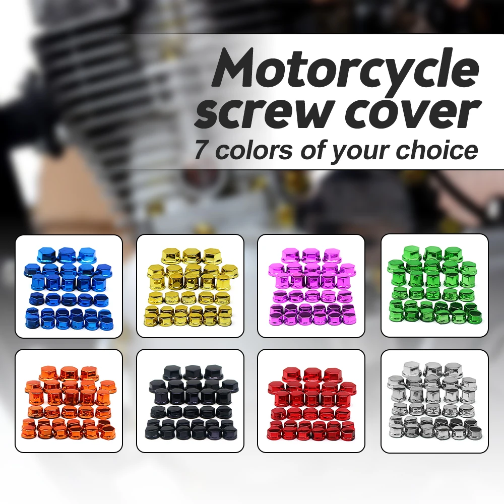 30Pc Motorcycle Modification Accessories Motorcycle Screw Nut Bolt Cap Covers Decorative Styling Parts for Yamaha Kawasaki Honda