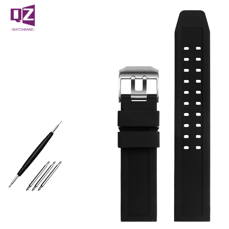 Fashion Top Men\'s Rubber Watch Strap 22mm/23mm Waterproof Sport Watchband with  for Luminox Buckle Silica Gel Bracelet