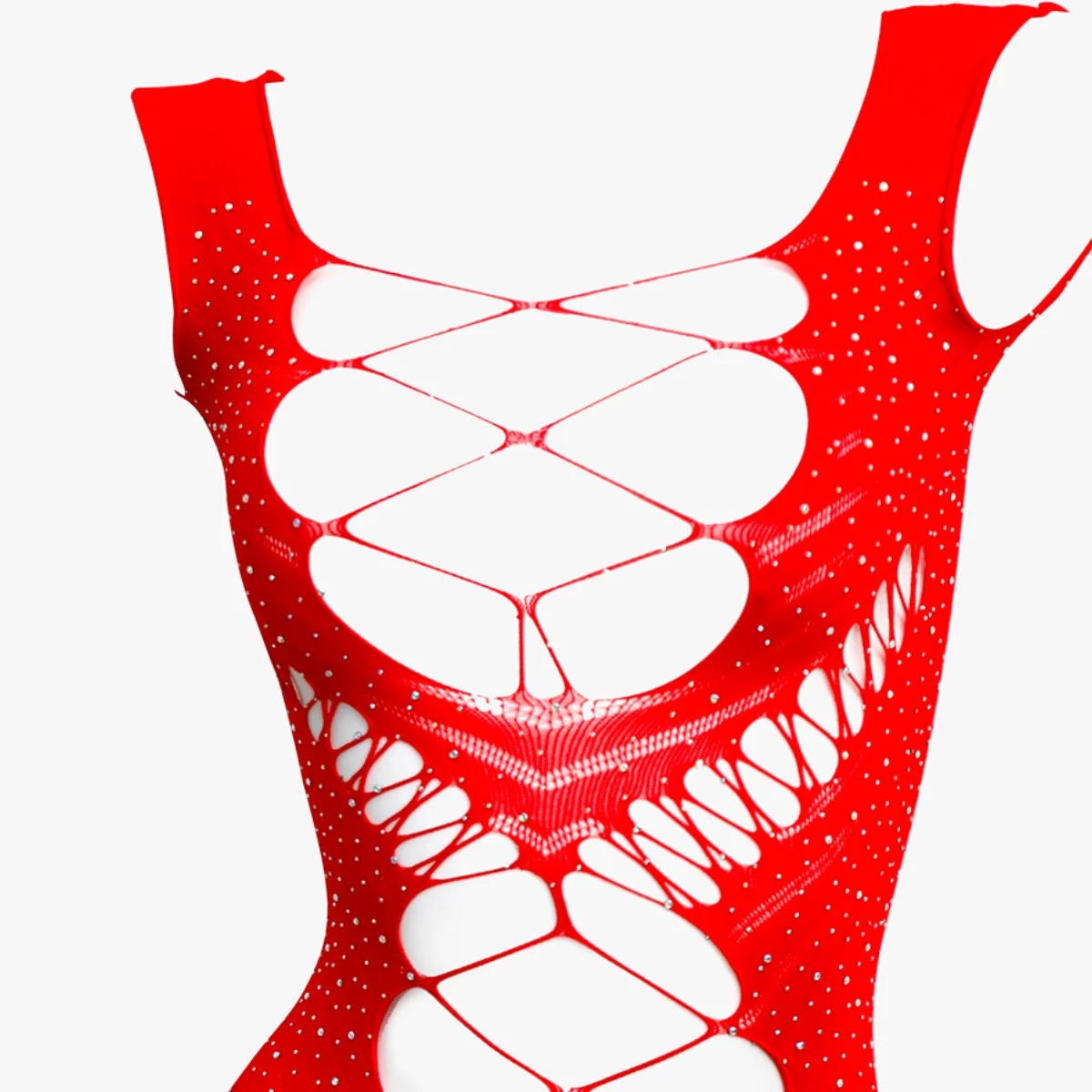 Vestido bodystocking feminino com strass Free Tonight