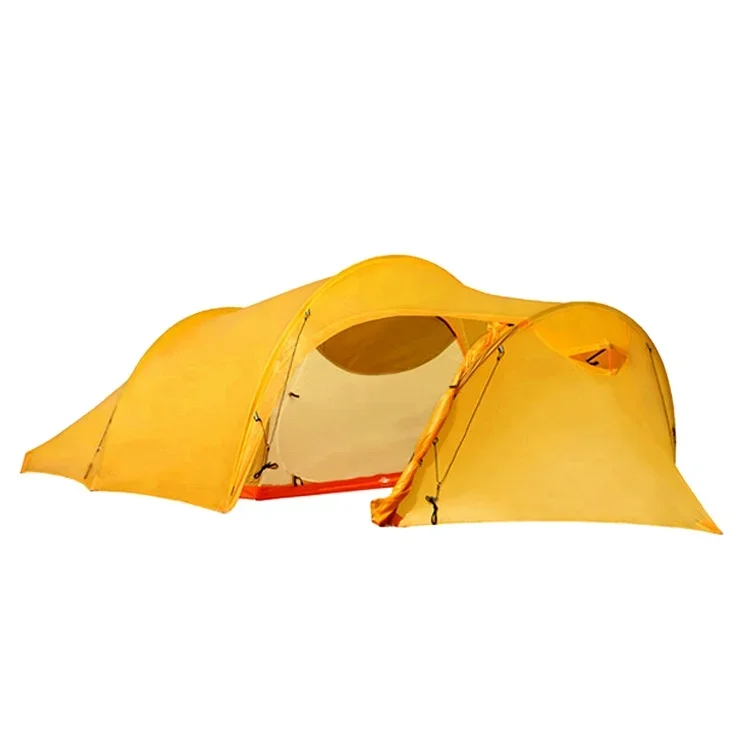 2 Person Professional Ultralight 10D Nylon Double sided Silicon Coating Waterproof Tunnel Backpacking Tent With DAC Pole