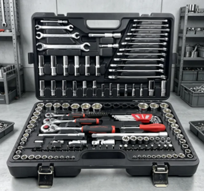 

158Pcs Chrome Vanadium Steel Auto Repair Tool Set Socket Ratchet Wrench Combination Kit