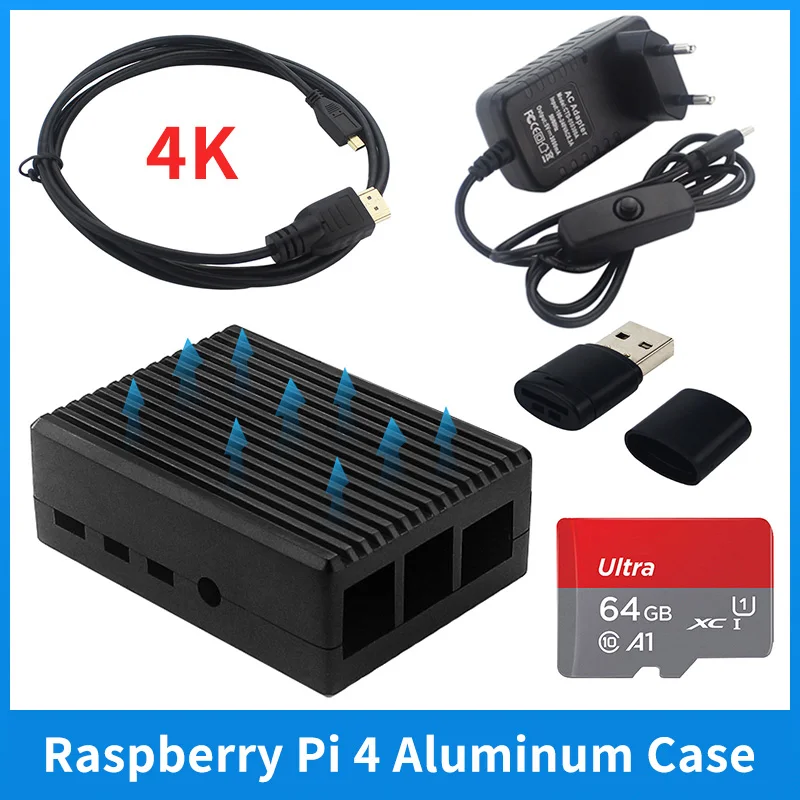 

Raspberry Pi 4 Aluminum Alloy Case Metal Shell Passive Cooling Enlosure Protective Armor Case for Raspberry Pi 4 Model B